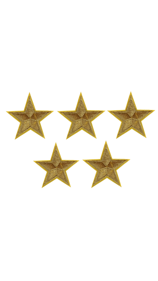 Gull stjerner - 5 pk
