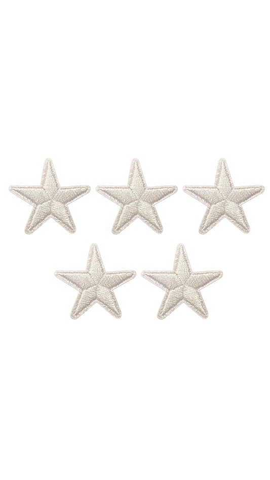 Hvite stjerner - 5 pk