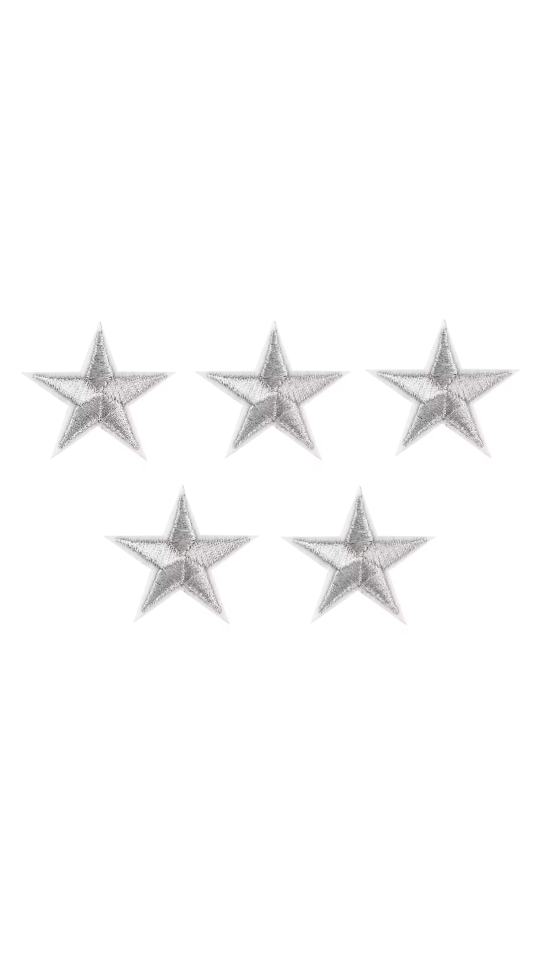 Sølv stjerner - 5 pk